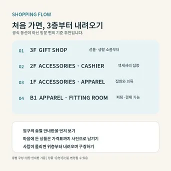 뉴뉴 기프트샵 — 블로거가 정리한 동선: 3층부터 내려오기